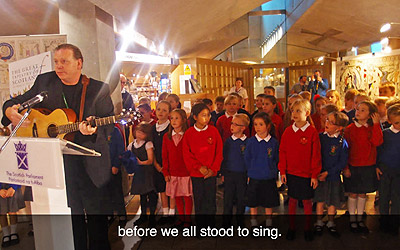 news article for Prestonpans School Children Perform at The Scottish Parliament